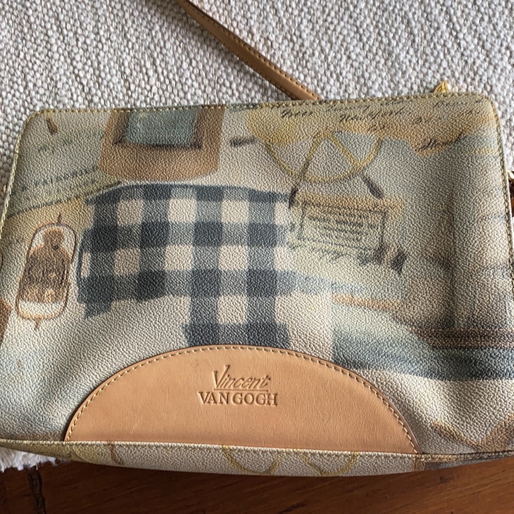 Vintage Van Gogh Shoulder Bag - Tan and Cream - Picture 2 of 8
